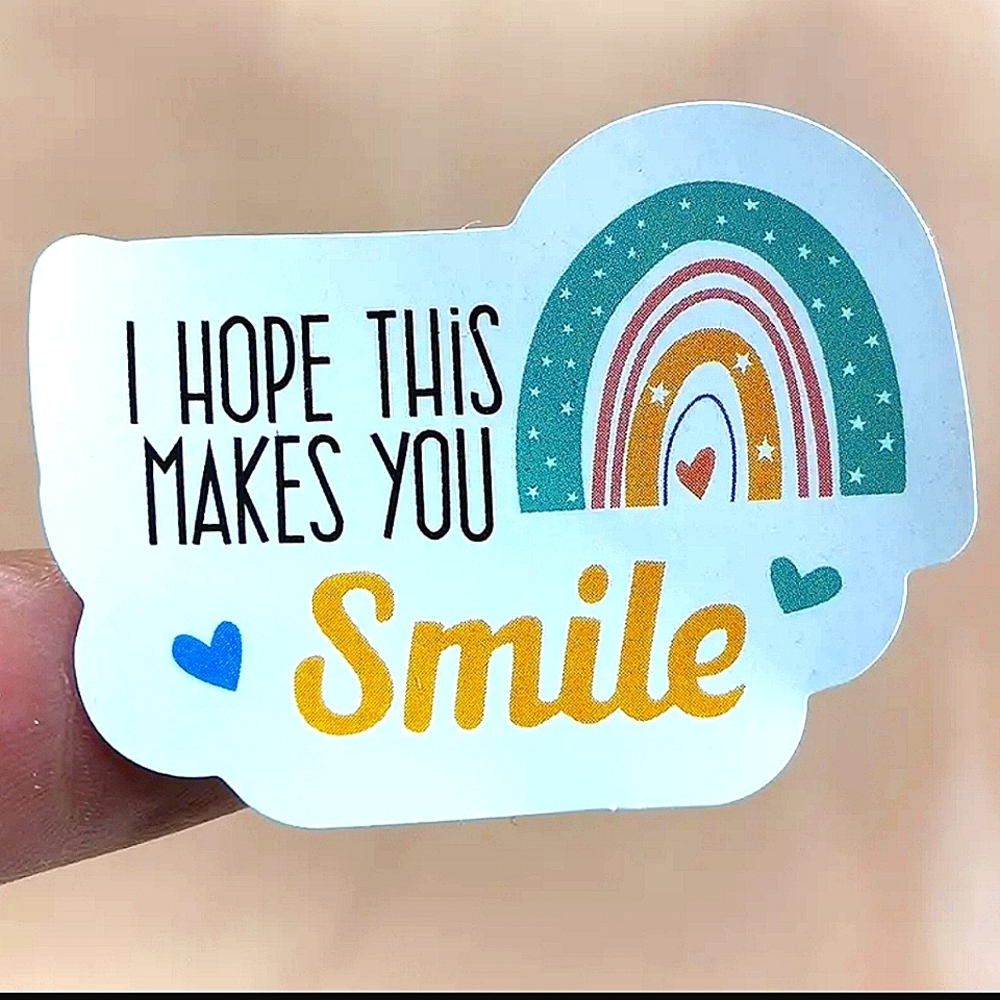 60 GLOSSY "I HOPE THIS MAKES YOU SMILE" 🌈 RAINBOW Labels!!